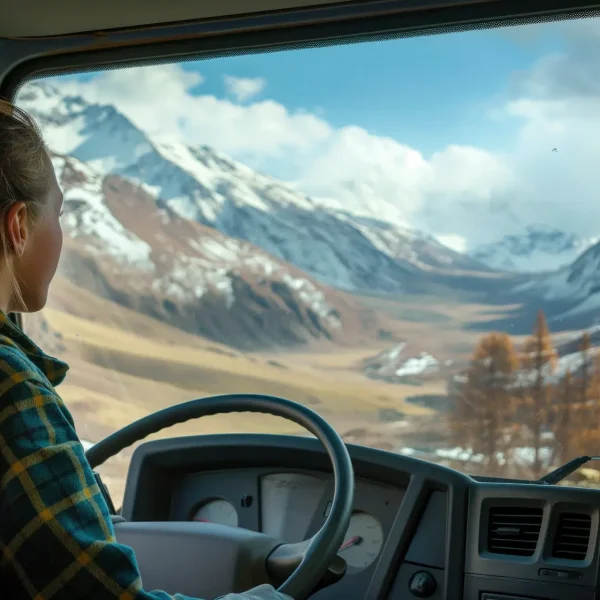 Full Truckload Freight Services professional driver operating truck on long-distance freight route