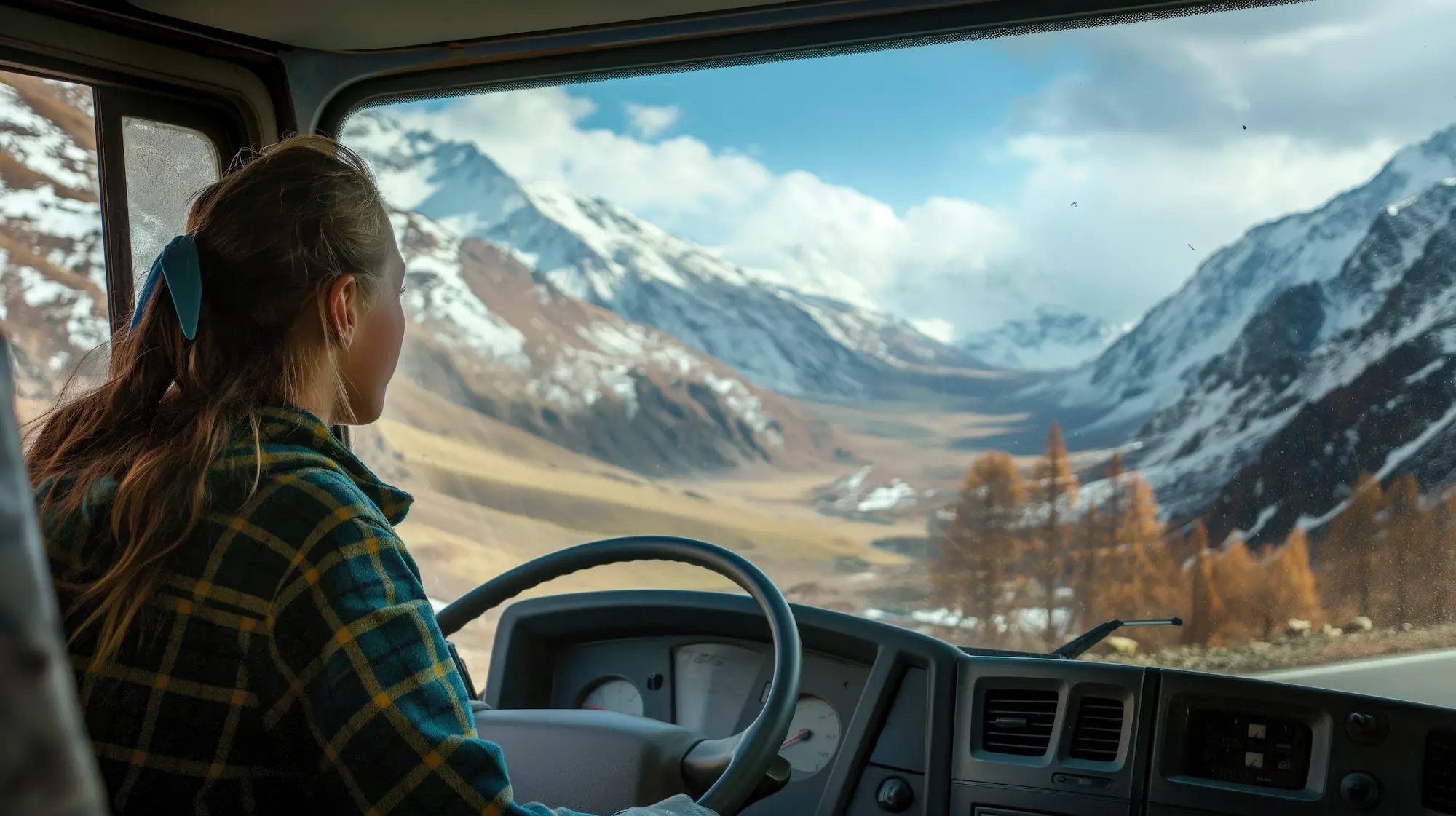 Full Truckload Freight Services professional driver operating truck on long-distance freight route