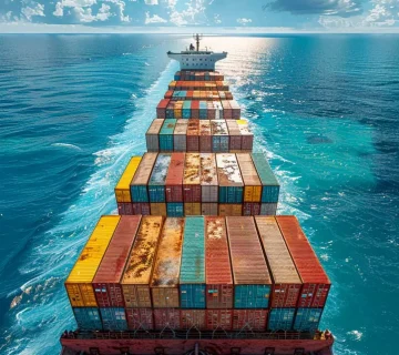 Heavy-duty freight truck parked at distribution facility during sunset representing professional freight transport services and long-haul logistics operations