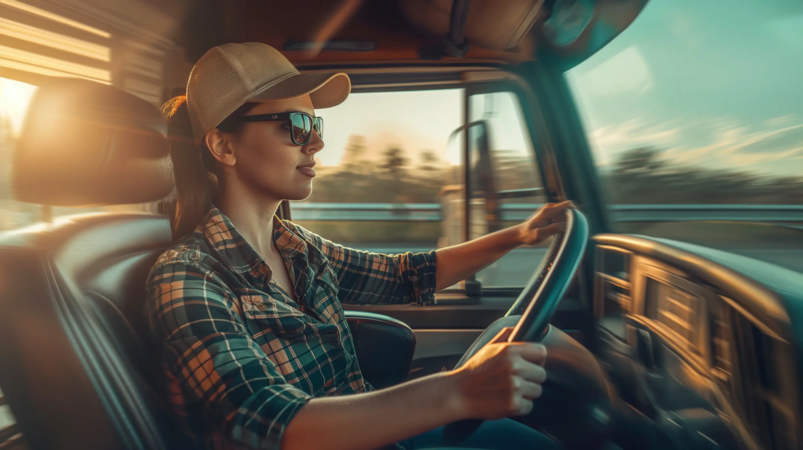 Female truck driver operating a commercial vehicle representing professional Freight companies Vancouver transportation services
