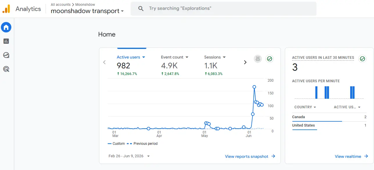 Google Analytics overview screenshot