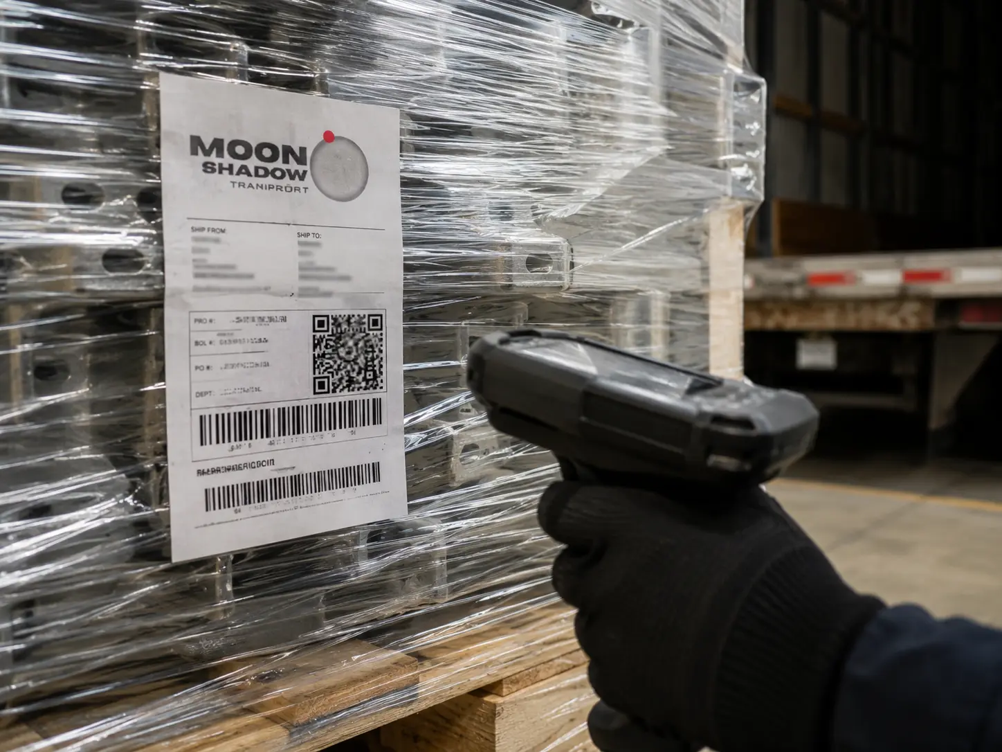 Industrial Freight Transport Canada shipment tracking and freight visibility using barcode scanning and logistics management systems