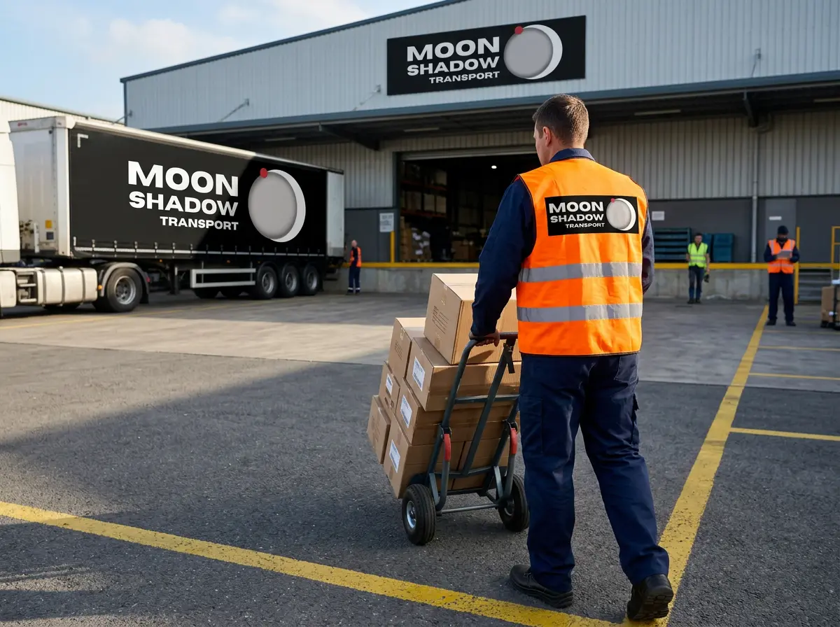 Transport in Vancouver commercial freight worker moving shipments between warehouse and truck loading dock