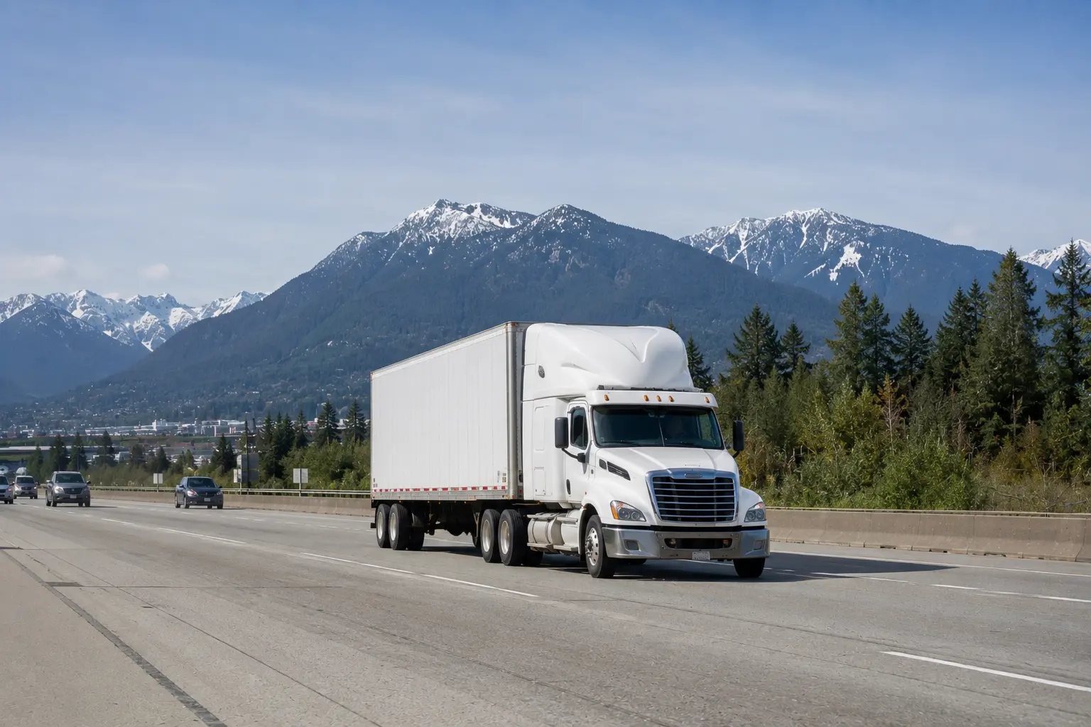 Vancouver Freight & Trucking Market container truck operating at Vancouver port terminal