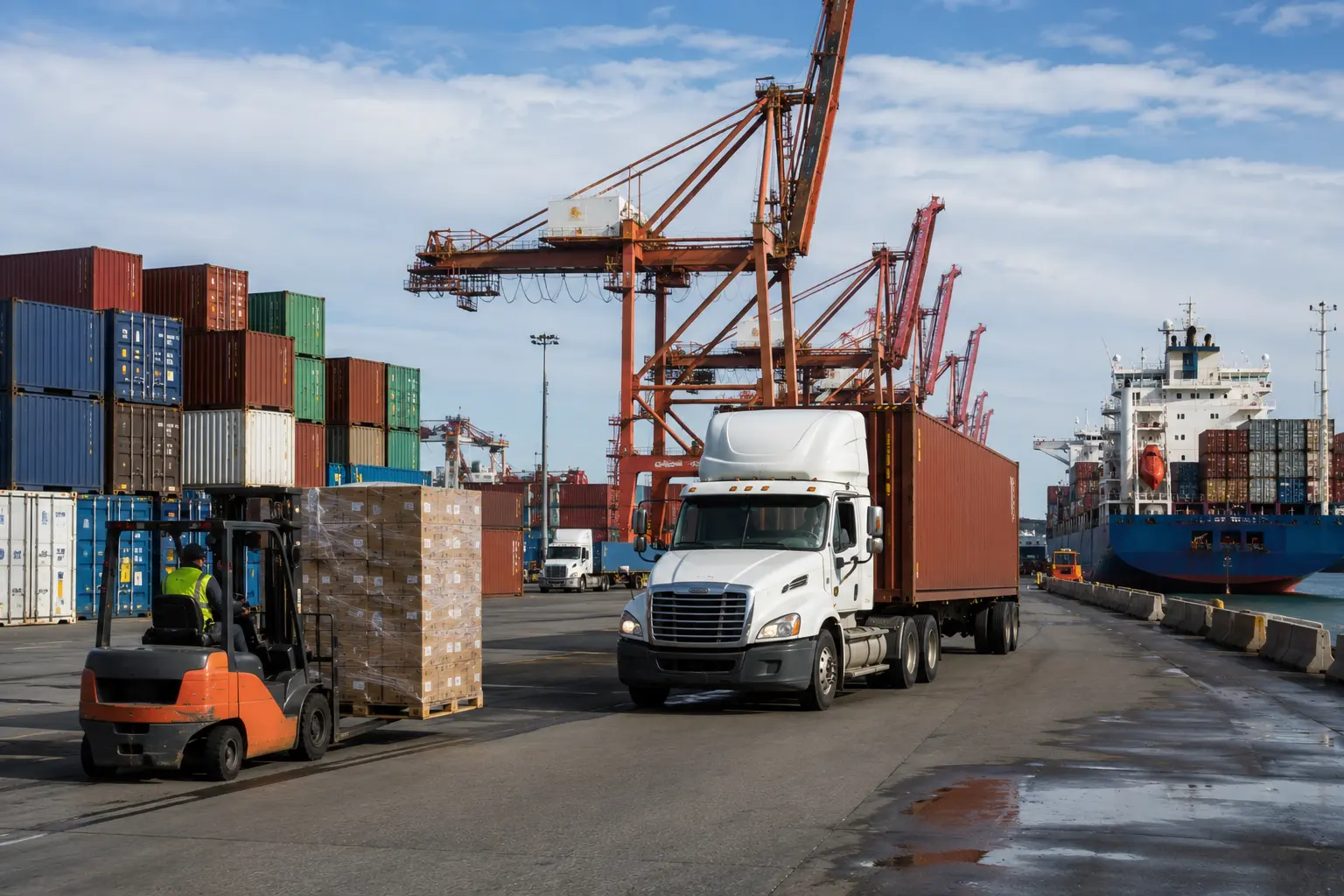 Logistics Management Services Canada container transport at Canadian port terminal